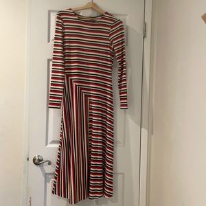 ASOS multi stripe panel asymmetric panel dress